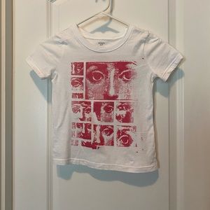 Screen printed pink top